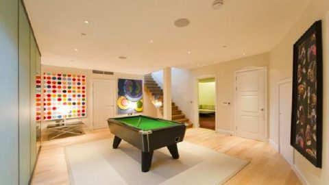 Room with a pool table