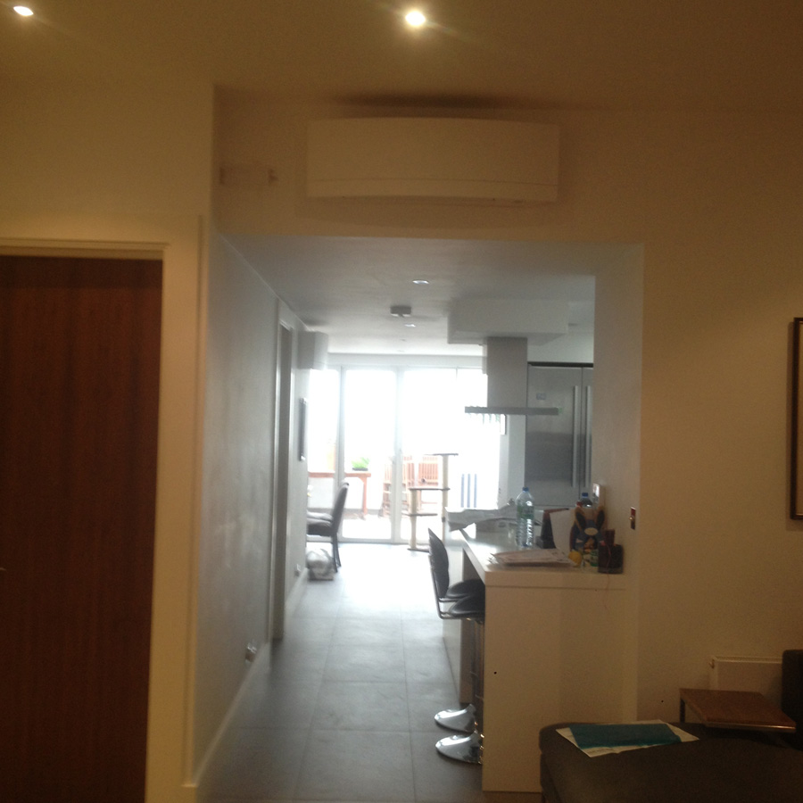Daikin Emura wall mounted units fed from a mixture of single and multi condensers
