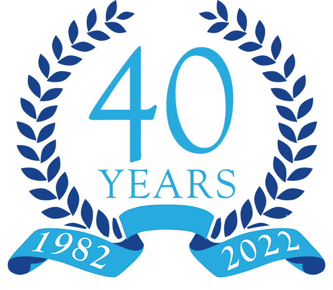 40 years banner logo